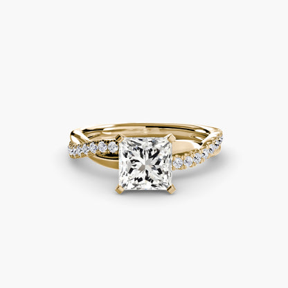 The Lab Grown Diamond Twist Pavé Engagement Ring