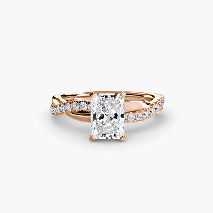 The Lab Grown Diamond Twist Pavé Engagement Ring