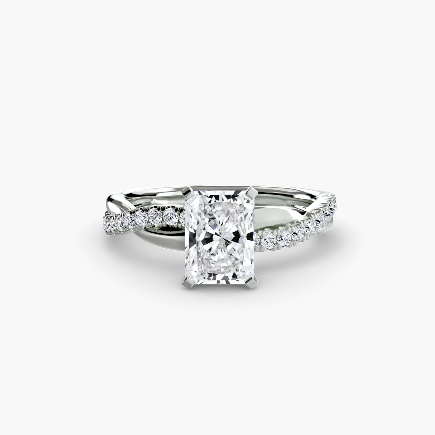 The Lab Grown Diamond Twist Pavé Engagement Ring