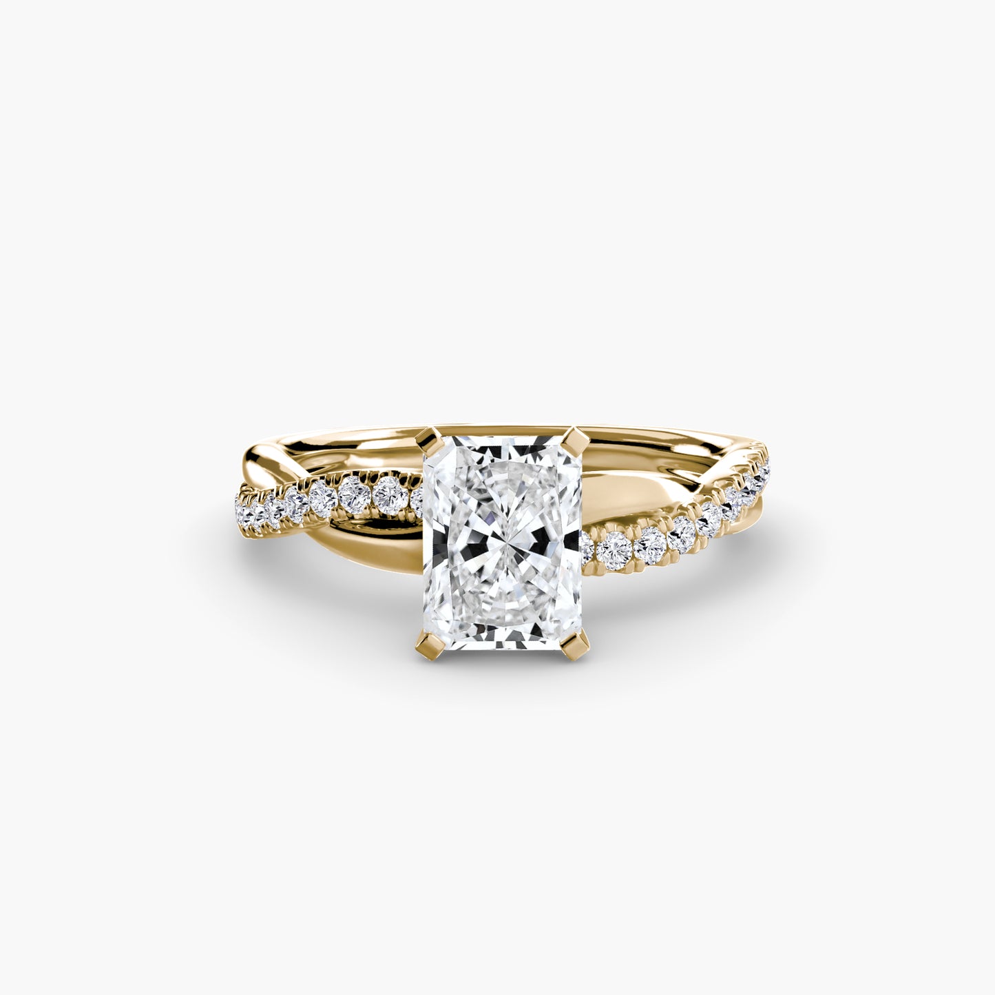 The Lab Grown Diamond Twist Pavé Engagement Ring