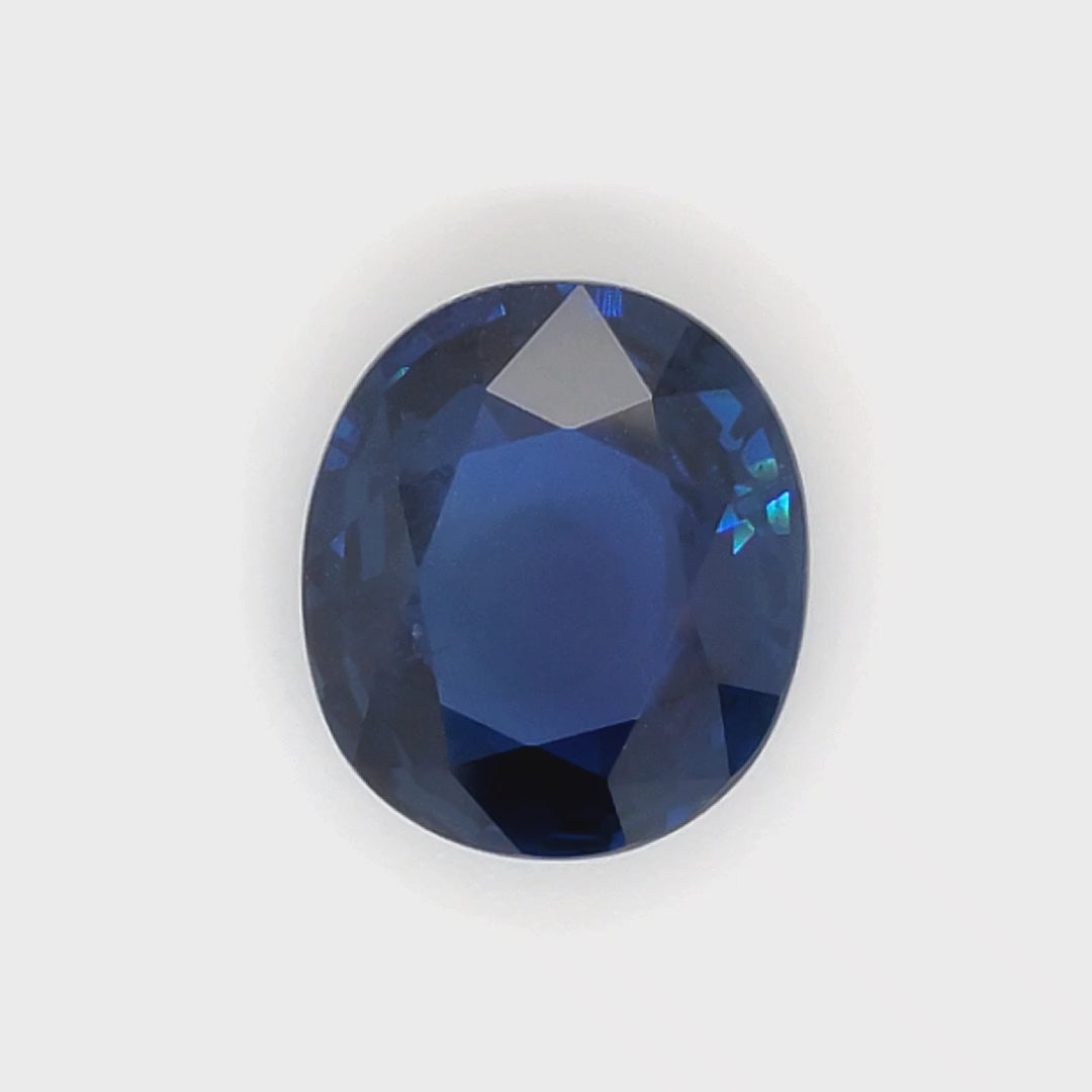 11.27 Carat Oval Cut Heat Royal Blue Sapphire Loose Gemstone GRS Video 2