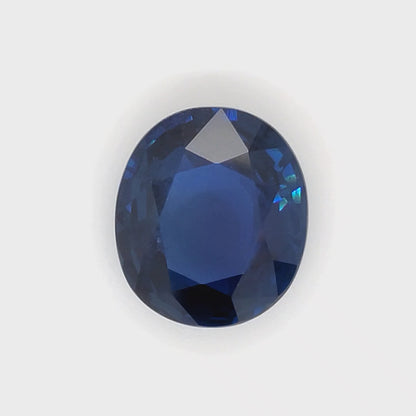 11.27 Carat Oval Cut Heat Royal Blue Sapphire Loose Gemstone GRS Video 2