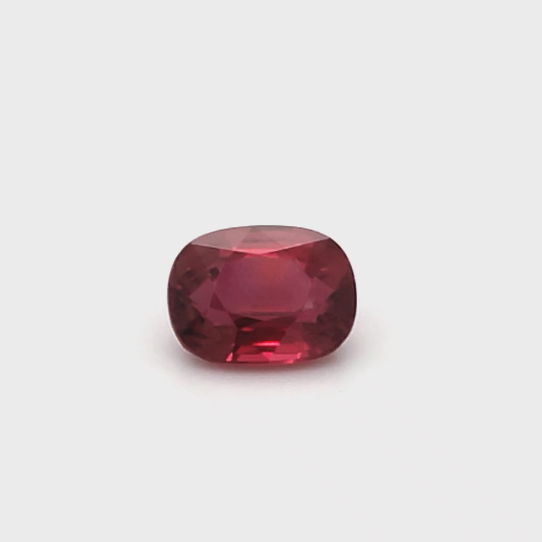 3.02 Carats Cushion Cut Heat Pigeon Blood Red Ruby Loose Gemstone showcase video