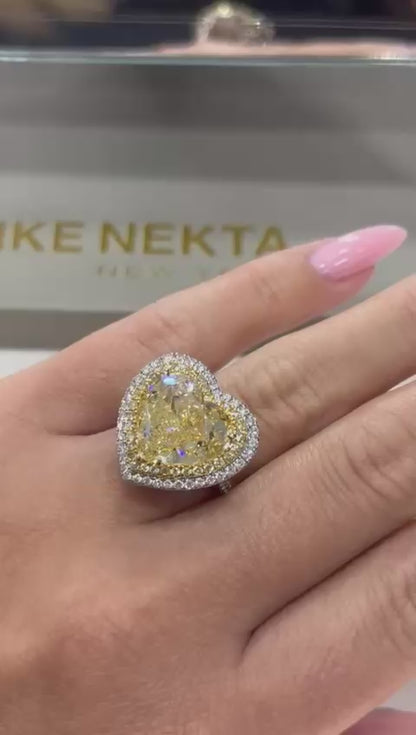 Madina 12 Carat Heart Shape Diamond Engagement Ring in 18k White Gold