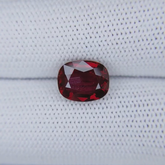 3.04 Carats Cushion Cut Heat Pigeon Blood Red Ruby Loose Gemstone Close video
