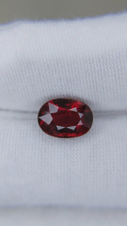 4.02 Carats Oval Cut No Heat Pigeon Blood Red Ruby Loose Gemstone GRS Video 2