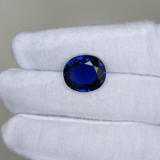 11.27 Carat Oval Cut Heat Royal Blue Sapphire Loose Gemstone GRS Video 1