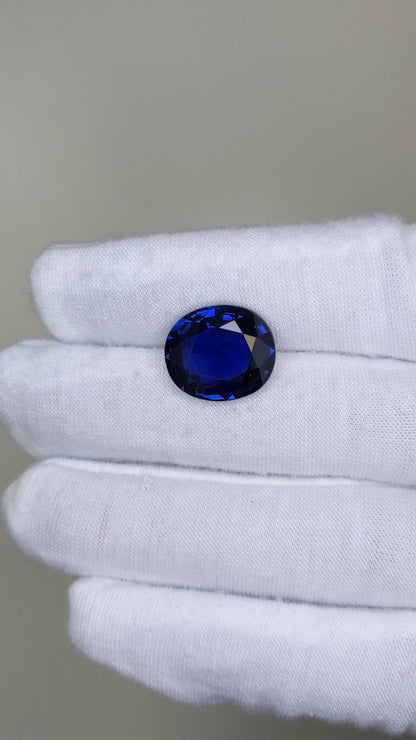 11.27 Carat Oval Cut Heat Royal Blue Sapphire Loose Gemstone GRS Video 1