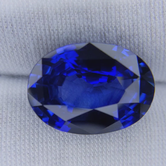16.48 Carat Oval Cut Heat Royal Blue Sapphire Loose Gemstone GIA Certified Video 1