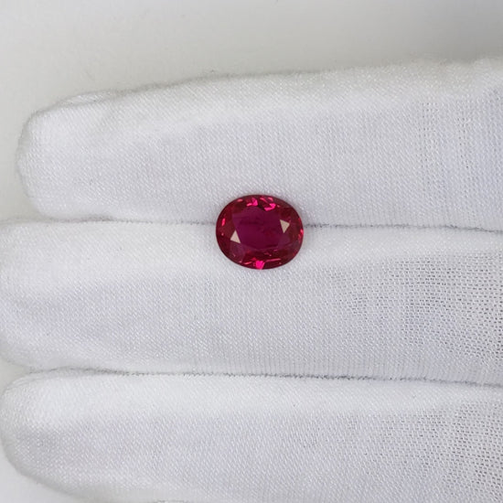 3.14 Carats Oval Cut No Heat Red Ruby Loose Gemstone GRS Video 3