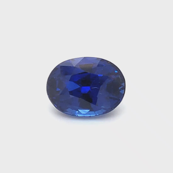 5.09 Carat Oval Cut Heat Royal Blue Sapphire Loose Gemstone GRS Video 1