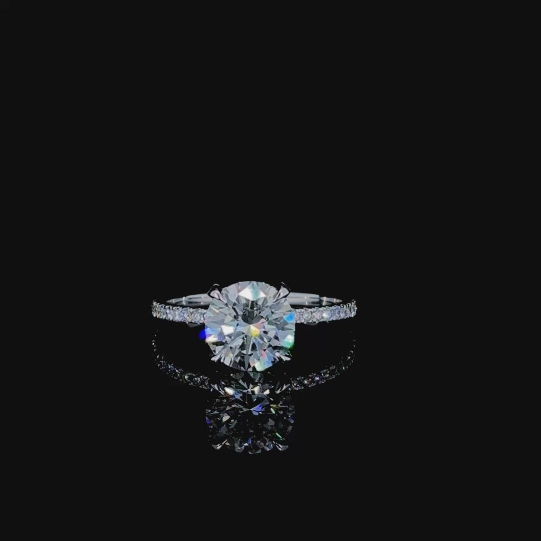 Lachelle 2.49 Carat Round Cut Lab Grown Diamond Engagement Ring in 14k White Gold Video