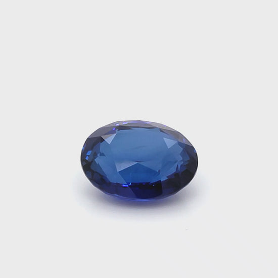 8.96 Carat Oval Cut Heat Royal Blue Sapphire Loose Gemstone GRS Showcase