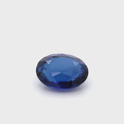 8.96 Carat Oval Cut Heat Royal Blue Sapphire Loose Gemstone GRS Showcase