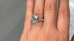 Lironae 7.50 Ct Oval Lab Grown Diamond Engagement Ring in 18k White Gold