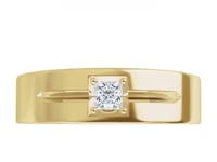 Leonel 0.15 Carat Princess Cut Lab Grown Diamond Solitaire Men's Band in 14k Yellow Gold