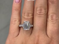 Liorisette 8.21 Carat Cushion Modified Brilliant Cut Lab Grown Diamond Ring in 18k White Gold
