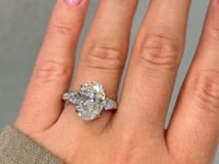 Lysiane 7.71 Carat Oval Cut Lab Grown Diamond Ring in 18k White Gold Video