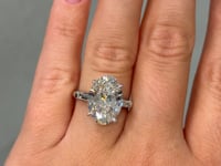 Liviana 6.53 Carat Elongated Oval Cut Lab Grown Diamond Ring in 18k White Gold Video