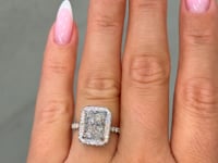 Lazette 3.90 Carat Radiant Cut Lab Grown Diamond Ring in 18k White Gold Video