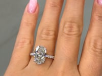 Lunith 5.75 Carat Oval Cut Lab Grown Diamond Ring in 18k White Gold Video