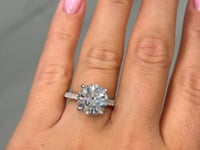 Lucaira 7 Carat Round Brilliant Cut Lab Grown Diamond Ring in 18k White Gold Video