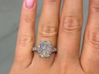 Liorin 7.41 Carat Elongated Radiant Cut Lab Grown Diamond Ring in 18k White Gold Video