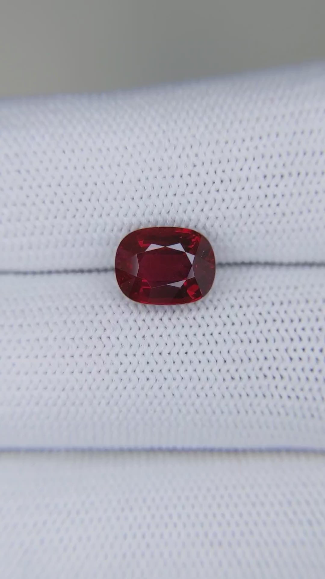 3.02 Carats Cushion Cut Heat Pigeon Blood Red Ruby Loose Gemstone close video