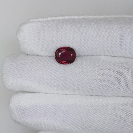 3.11 Carats Oval Cut No Heat Pigeon Blood Red Ruby Loose Gemstone GRS Video 3