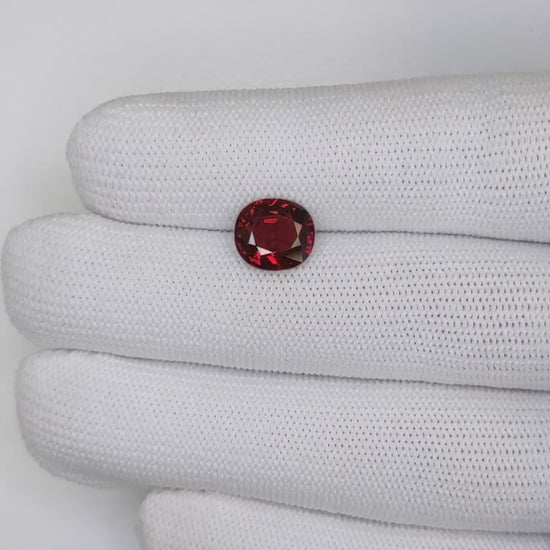 3.13 Carats Cushion Cut Heat Pigeon Blood Red Ruby Loose Gemstone GRS Video 3
