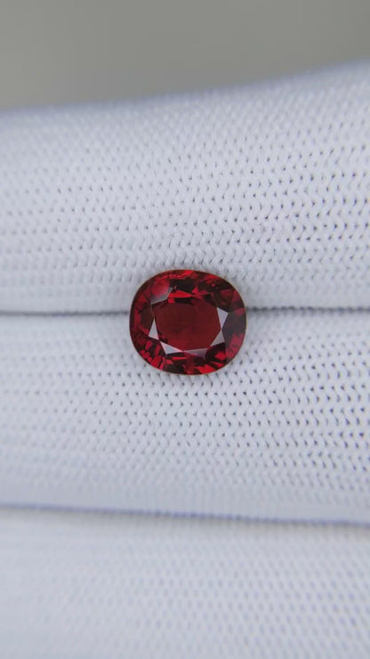 3.13 Carats Cushion Cut Heat Pigeon Blood Red Ruby Loose Gemstone GRS Video 2