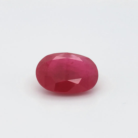 9.60 Carats Oval Cut Heat Pinkish Red Ruby Loose Gemstone TGL Video 3