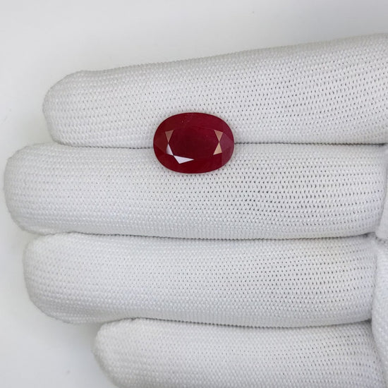 9.60 Carats Oval Cut Heat Pinkish Red Ruby Loose Gemstone TGL VIdeo 2