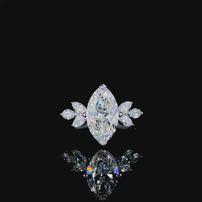 Laryssa 2.39 Carat Marquise Cut Lab Grown Diamond Engagement Ring in 14k White Gold