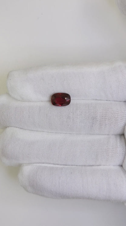 3.01 Carats Oval Cut No Heat Pigeon Blood Red Ruby Loose Gemstone GRS Video 3