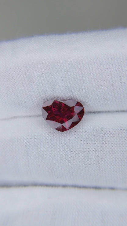 2.51 Carats Heart Cut No Heat Pigeon Blood Red Ruby Loose Gemstone GRS Video 2