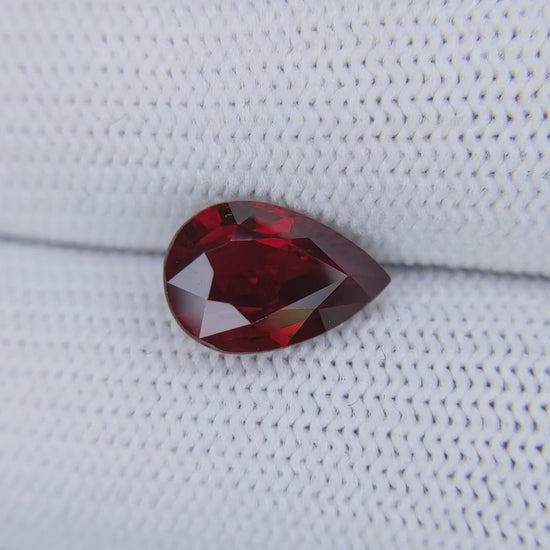 3.09 Carats Pear Cut Heat Pigeon Blood Red Ruby Loose Gemstone TIGL Video 2