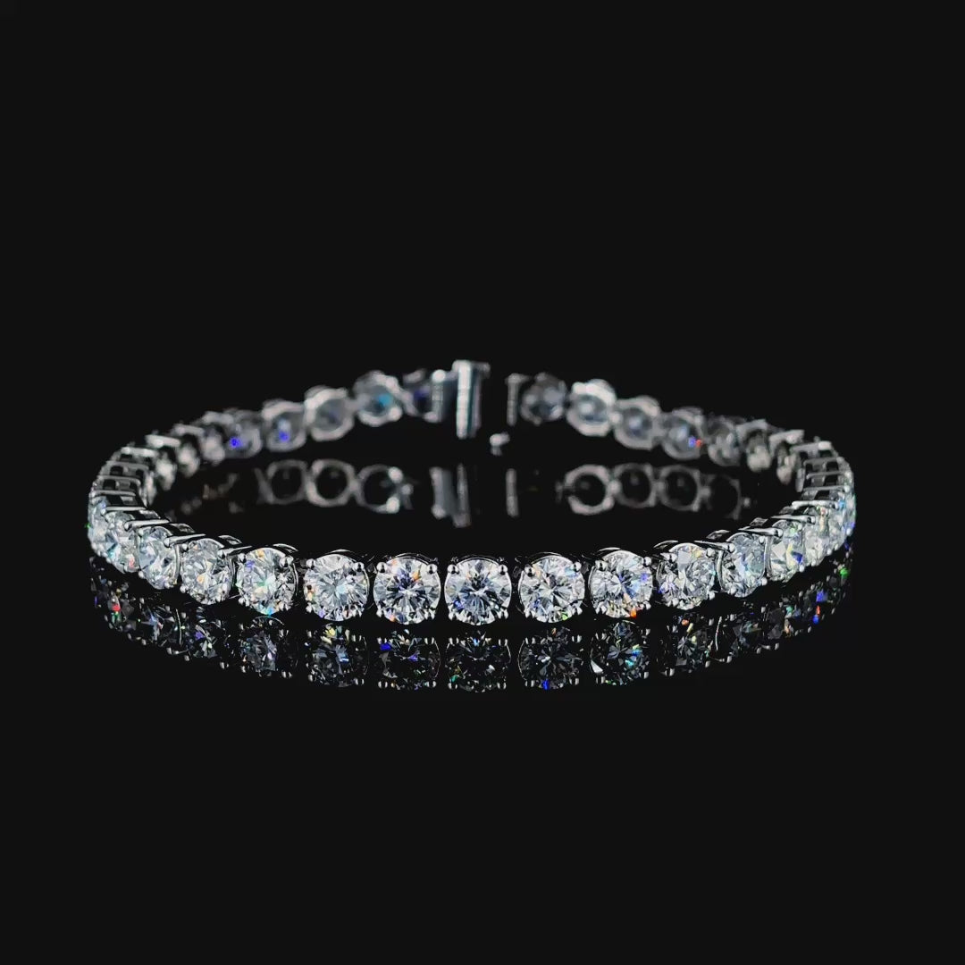 Linsey 13 Carat Round Cut Lab Grown Diamond Tennis Bracelet video