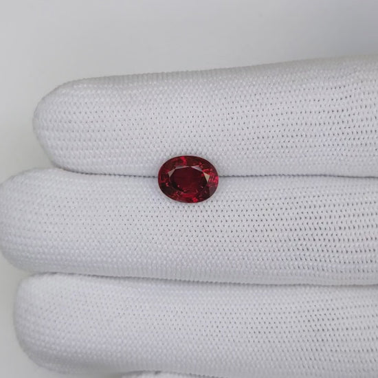 3.06 Carats Oval Cut Heat Pigeon Blood Red Ruby Loose Gemstone Far Video