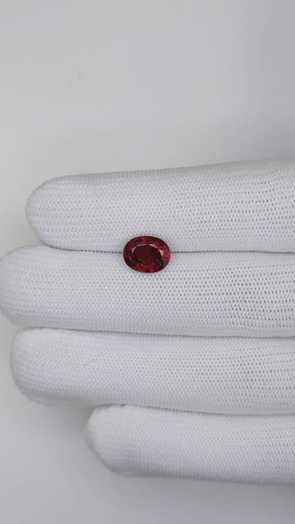 3.06 Carats Oval Cut Heat Pigeon Blood Red Ruby Loose Gemstone Far Video