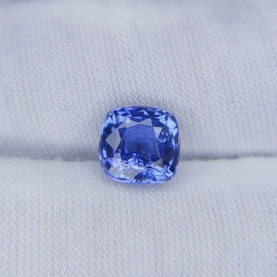 3.03 Carat Cushion Cut No Heat Medium Blue Sapphire Loose Gemstone GIA Certified Video 1