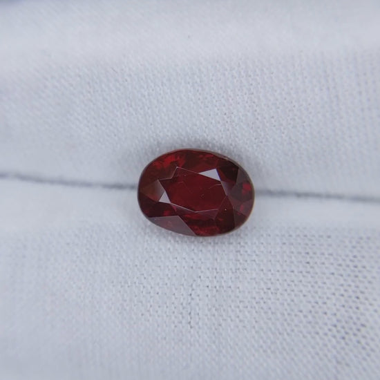 3.01 Carats Oval Cut No Heat Pigeon Blood Red Ruby Loose Gemstone Close Showcase video