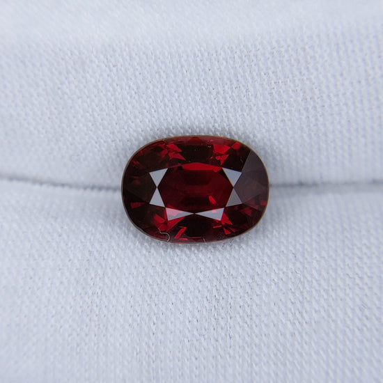 4.52 Carats Oval Cut No Heat Pigeon Blood Red Ruby Loose Gemstone GRS Video 1 close up