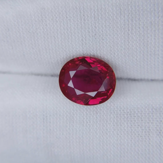 3.14 Carats Oval Cut No Heat Red Ruby Loose Gemstone GRS Video 2