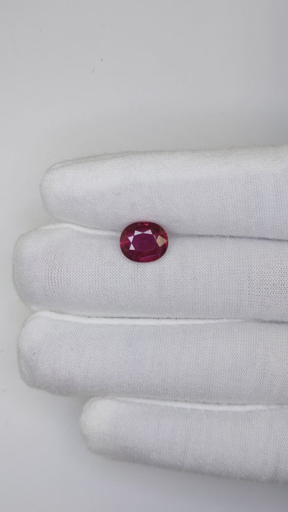 4.02 Carats Oval Cut No Heat Pigeon Blood Red Ruby Loose Gemstone Far Video