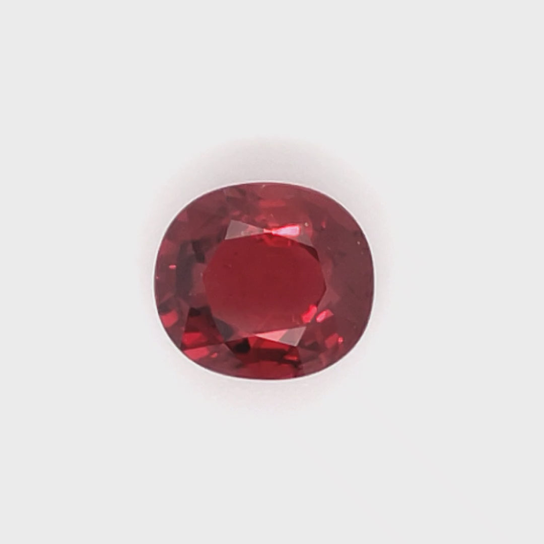 3.13 Carats Cushion Cut Heat Pigeon Blood Red Ruby Loose Gemstone GRS Video 1