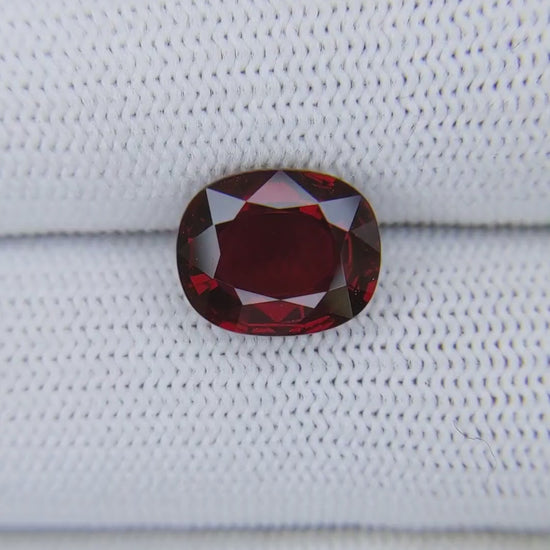 4.04 Carats Cushion Cut Heat Pigeon Blood Red Ruby Loose Gemstone Video 1