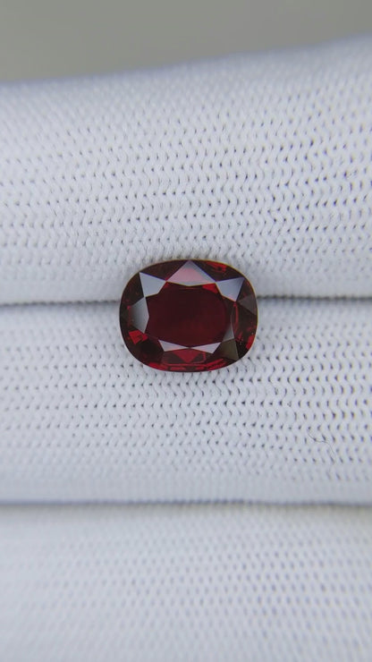 4.04 Carats Cushion Cut Heat Pigeon Blood Red Ruby Loose Gemstone Video 1