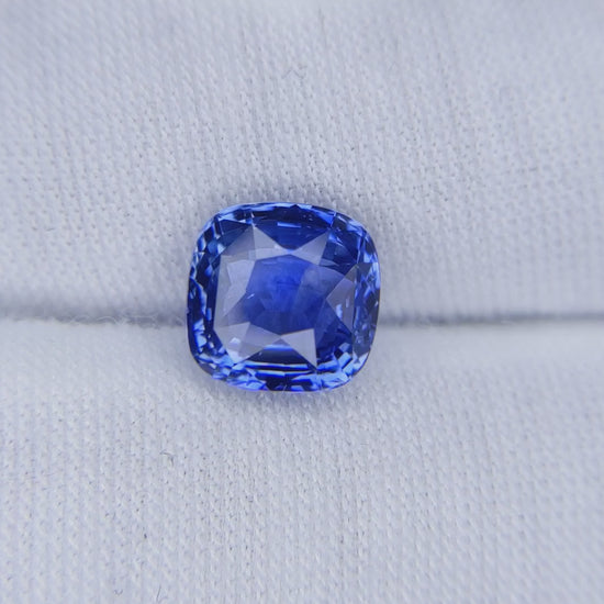 3.26 Carat Cushion Cut No Heat Medium Blue Sapphire Loose Gemstone GIA Certified Video 1