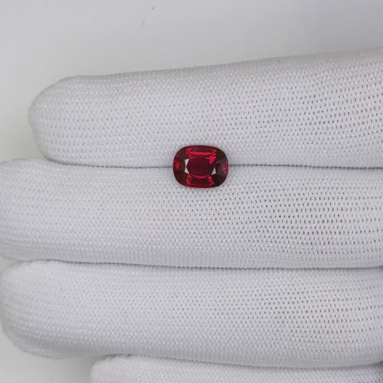 3.02 Carats Cushion Cut Heat Pigeon Blood Red Ruby Loose Gemstone Far video
